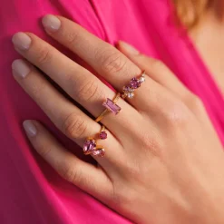 Caroline Svedbom Baguette Ring / Light Rose (Guld)