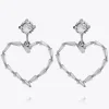 Caroline Svedbom Baguette Heart Örhängen/ Crystal (Rhodium)