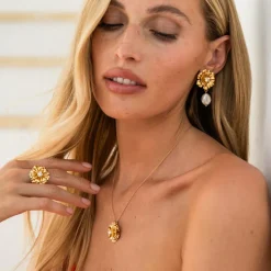 Caroline Svedbom Blossom Halsband / Crystal (Guld)