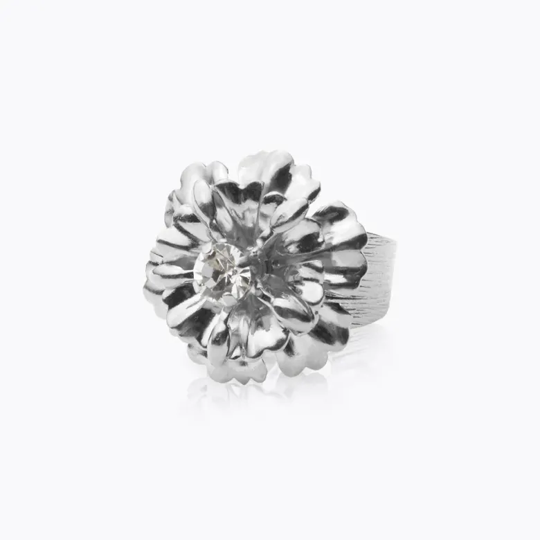 Caroline Svedbom Blossom Ring / Crystal (Rhodium)