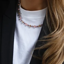 Caroline Svedbom Calanthe Halsband/ Flamingo Combo (Rhodium)