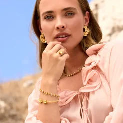 Caroline Svedbom Calanthe Bracelet, Dark Jonquil Combo – Guld