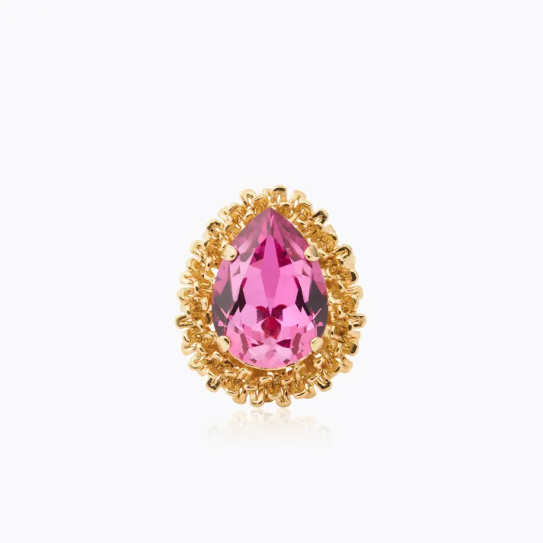 Caroline Svedbom Classic Gemma Ring, Dark Rose – Guld