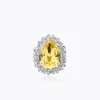 Caroline Svedbom Classic Gemma Ring, ReCreated™ Dark Jonquil – Rhodium