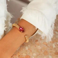 Caroline Svedbom Classic Rope Armband / Mulberry Red (Guld)