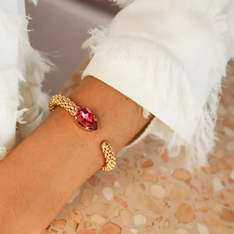 Caroline Svedbom Classic Rope Armband / Mulberry Red (Guld)