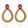 Caroline Svedbom Classic Rope Örhängen/ Mulberry Red (Guld)