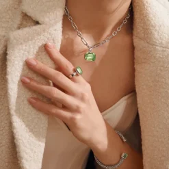 Caroline Svedbom Daria Armband / Peridot (Rhodium)