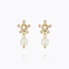Caroline Svedbom Emmy Örhängen / Pearl + Crystal (Guld)