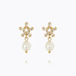 Caroline Svedbom Emmy Örhängen / Pearl + Crystal (Guld)