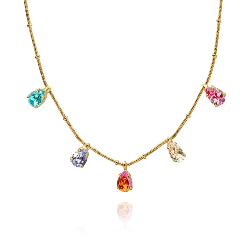 Caroline Svedbom Estelle Halsband (Guld) / Rainbow Combo