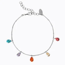 Caroline Svedbom Estelle Ankel Chain / Rainbow Combo (Rhodium)