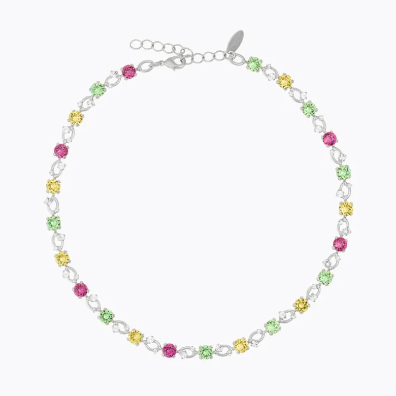 Caroline Svedbom Fay Halsband, Autumn Bloom Combo – Rhodium