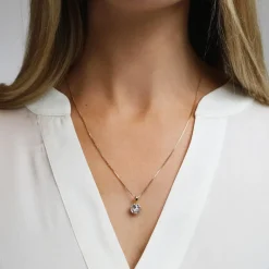 Caroline Svedbom Halsband Classic Stud Crystal (Guld)