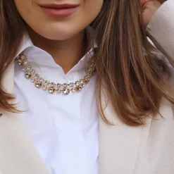Caroline Svedbom Halsband Pomona Guld / Crystal + Silk