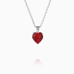 Caroline Svedbom Heart Halsband/ Light Siam – Rhodium