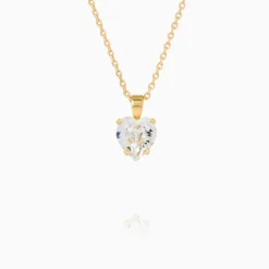 Caroline Svedbom Heart Halsband/ Crystal – Guld