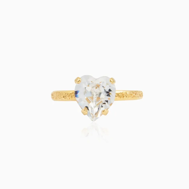 Caroline Svedbom Heart Ring / Crystal – Guld