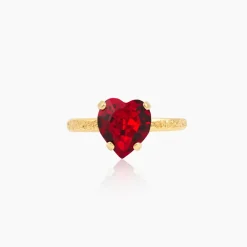 Caroline Svedbom Heart Ring / Light Siam – Guld