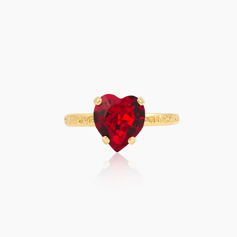 Caroline Svedbom Heart Ring / Light Siam – Guld