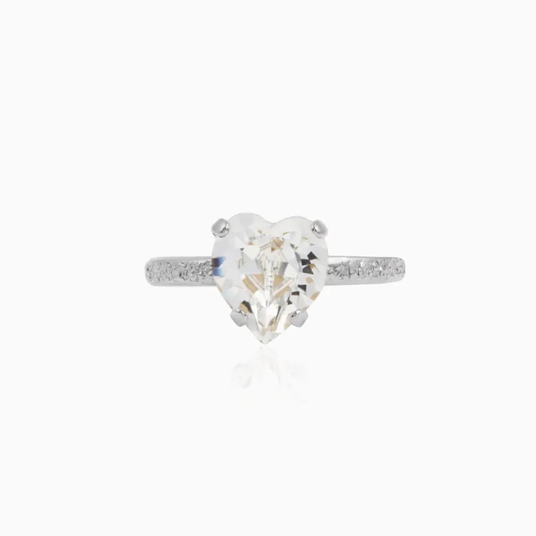 Caroline Svedbom Heart Ring / Crystal – Rhodium