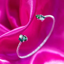 Caroline Svedbom Isa Armband Rhodium / Green Combo