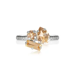 Caroline Svedbom Isa Ring / Light Peach Combo (Rhodium)