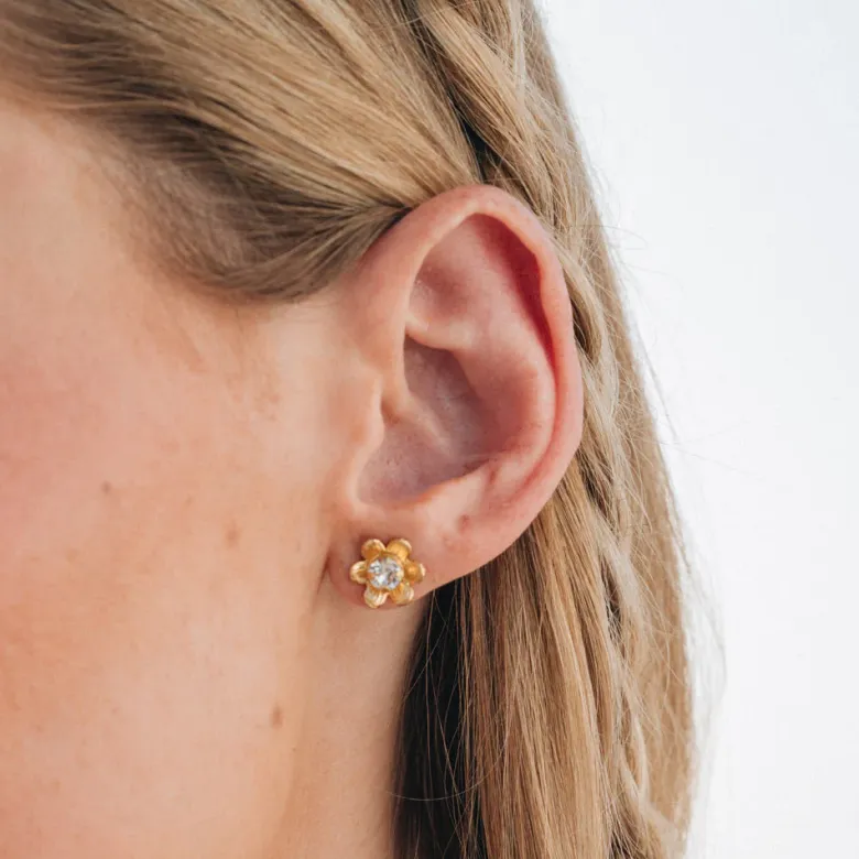 Caroline Svedbom Juni Stud Örhängen / Crystal (Guld)