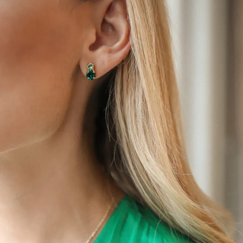 Caroline Svedbom Leah Örhängen / Green Combo (Gold)