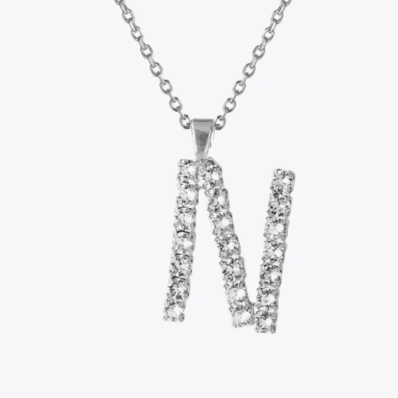 Caroline Svedbom Letter N Halsband / Crystal (Guld)