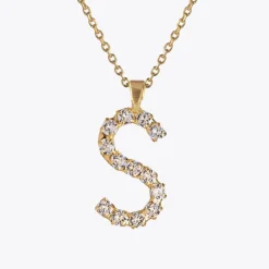 Caroline Svedbom Letter S Halsband / Crystal (Guld)