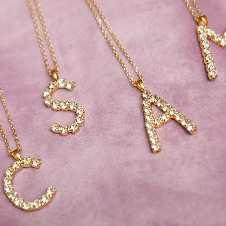 Caroline Svedbom Letter S Halsband / Crystal (Guld)
