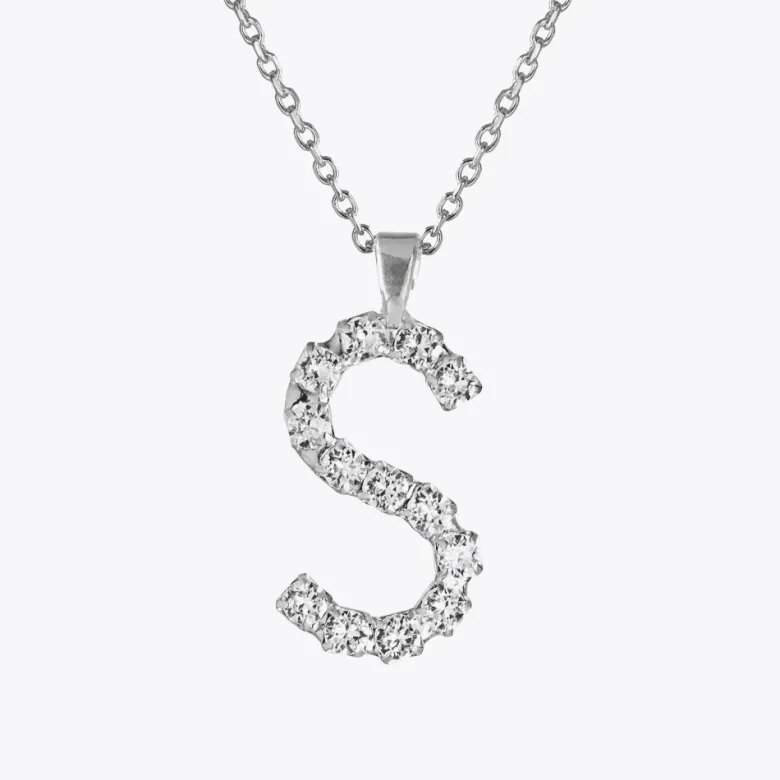 Caroline Svedbom Letter S Halsband / Crystal (Guld)