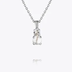 Caroline Svedbom Love Pearl Halsband / Pearl + Crystal (Rhodium)