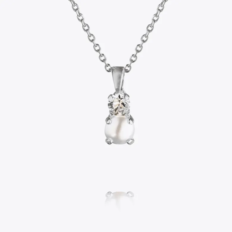 Caroline Svedbom Love Pearl Halsband / Pearl + Crystal (Rhodium)
