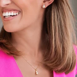 Caroline Svedbom Love Pearl Halsband / Pearl + Crystal (Rhodium)