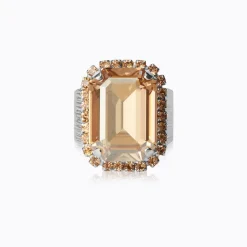 Caroline Svedbom Lydia Cocktail Ring / Golden Shadow (Rhodium)