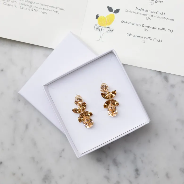 Caroline Svedbom Mini Dione Örhängen / Topaz Combo (Guld)