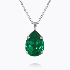 Caroline Svedbom Mini Drop Halsband / Majestic Green (Rhodium)