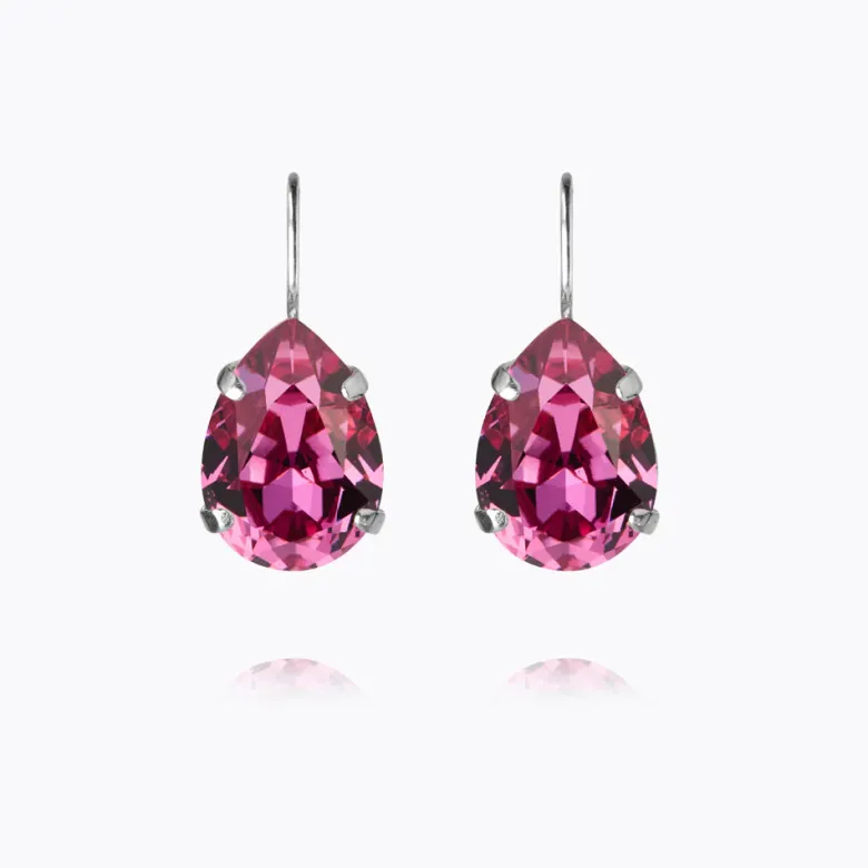 Caroline Svedbom Mini Drop Clasp Örhängen, Dark Rose – Rhodium