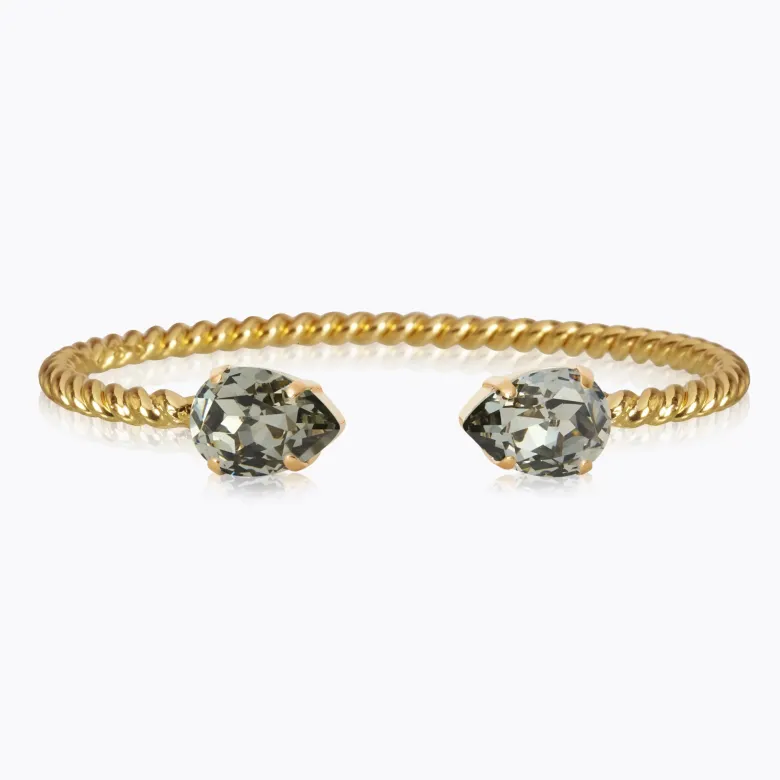 Caroline Svedbom Mini Drop Armband, Black Diamond – Guld