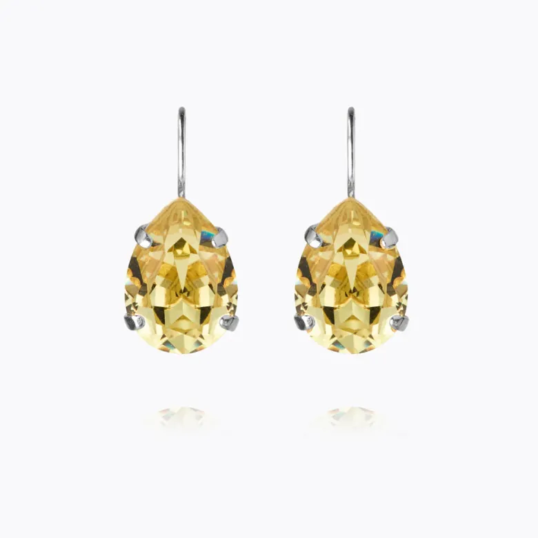 Caroline Svedbom Mini Drop Clasp Örhängen, ReCreated™ Dark Jonquil – Rhodium