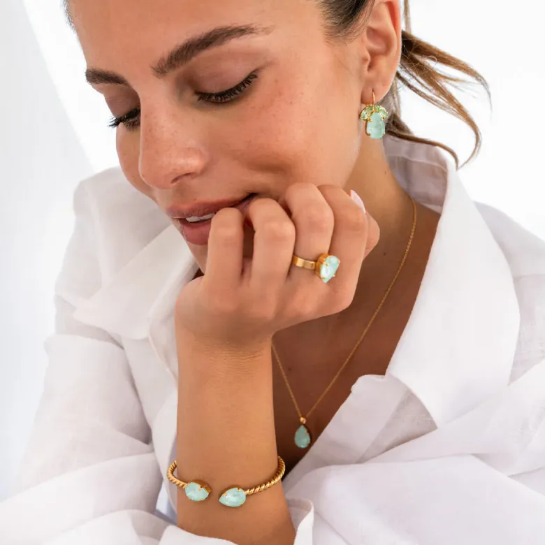 Caroline Svedbom Mini Drop Armband / Soft Mint (Rhodium)