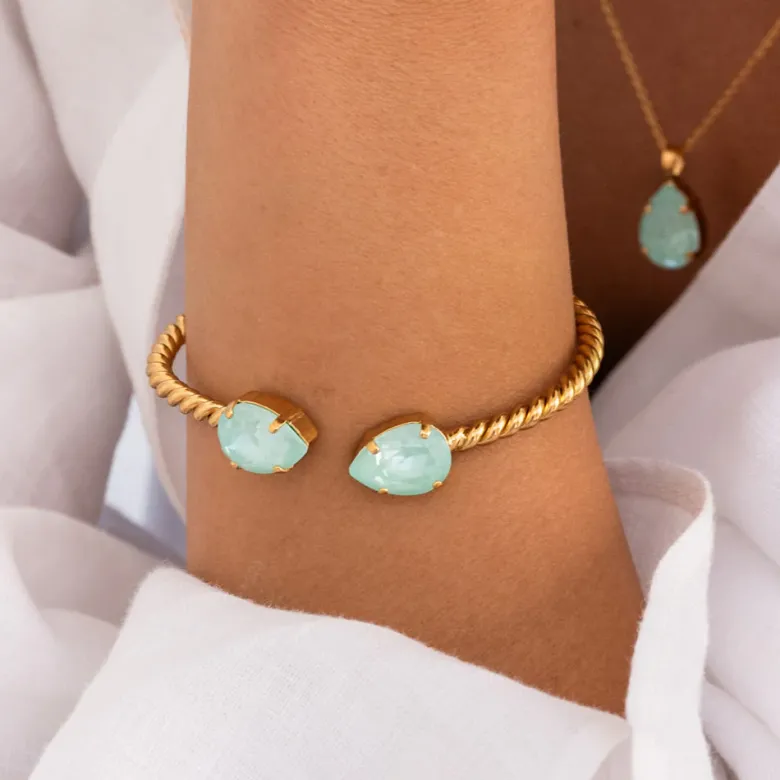 Caroline Svedbom Mini Drop Armband / Soft Mint (Rhodium)