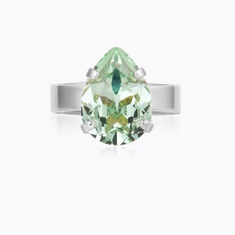 Caroline Svedbom Mini Drop Ring/ Chrysolite (Rhodium)