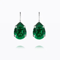 Caroline Svedbom Mini Drop Clasp Örhängen / Majestic Green (Rhodium)