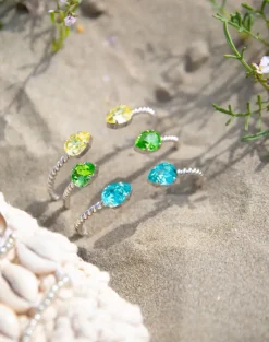 Caroline Svedbom Mini Drop Armband Rhodium / Light Turquoise