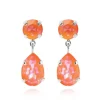 Caroline Svedbom Mini Drop Örhängen/ Orange Glow Delite (Rhodium)