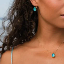 Caroline Svedbom Mini Drop Clasp Örhängen / Laguna Delite (Rhodium)