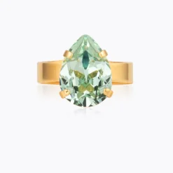 Caroline Svedbom Mini Drop Ring/ Chrysolite (Guld)